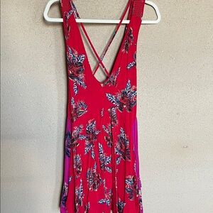 Free People Red Floral Dress